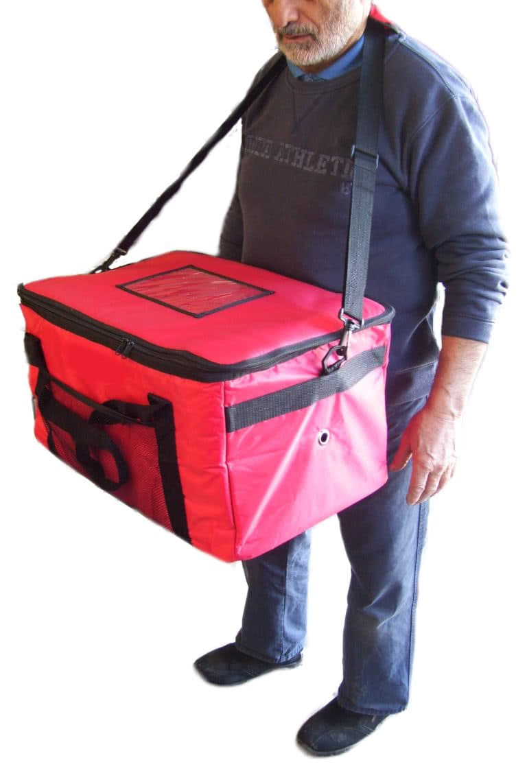 Premium Isolierte Lebensmittel-Liefertasche 45L Rot - Ideal Für Uber Eats, Deliveroo & Picknicks