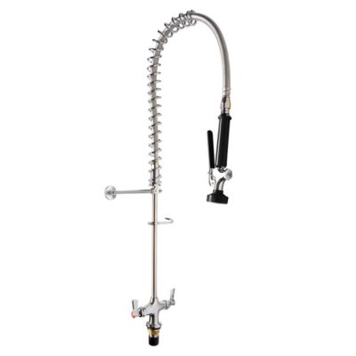 Stainless Steel Dual Hob Mounted Pre Rinse Unit 1000mm Hose