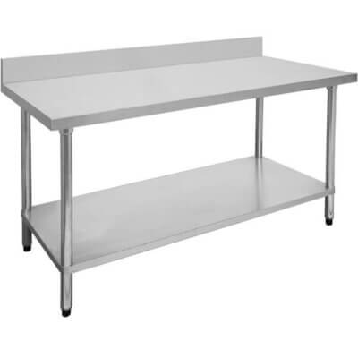 1800-6-WBB Economic 304 Grade Stainless Steel Table with splashback 1800x600x900