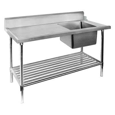 Right Inlet Single Sink Dishwasher Bench SSBD7-1200R/A