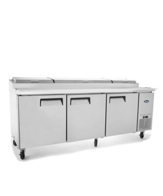 Atosa 3 Door Pizza Prep Table Refrigerator 2362mm – Fits 12 x 1/3 Pans