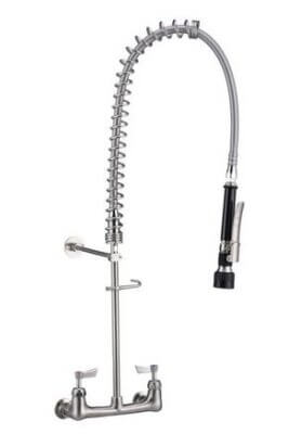 Stainless Steel Exposed Wall Mounted Pre Rinse Unit with Spreaders