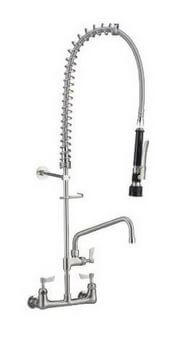 Stainless Steel Exposed Wall Mounted Pre Rinse Unit with 6″ Pot Filler & Spreaders