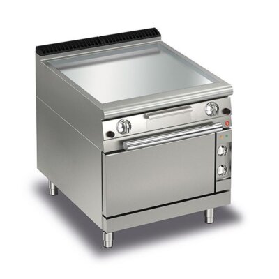 BARON 2 Burner Gas Fry Top With Smooth Mild Steel Plate, Thermostat Control And Electric Oven