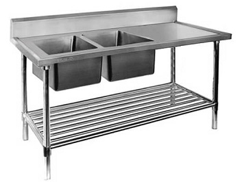 Mixrite double sink bench w1800 x d600 x h900 1