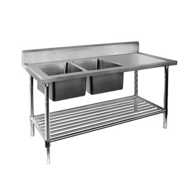 Mixrite double sink bench 2400×600 ss2624l