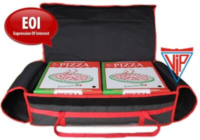 VIP ‘Heat Retention’ Technology ‘No Sweat’ Slab Delivery Bag Fits: 5 x Slab Pizza Boxes or 10 x 13inch Boxes or combination of both
