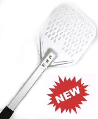 Aluminum Pizza Peel Perforated – Blade: 200mm x 200mm – Overall Length including Handle: 600mm