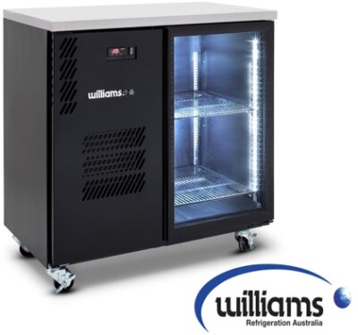 Williams Cameo – One Door Black Colorbond Under Counter Display Refrigerator