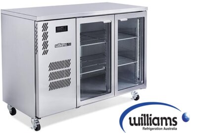 Williams Cameo – Two Door Stainless Steel Under Counter Display Refrigerator