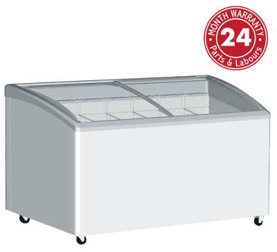 Curved Glass Display Chest Freezers – 575L