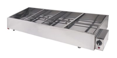 BM4 Stainless Steel Bain Marie – Four Module – with drain outlet – 2.4kw; 10amps