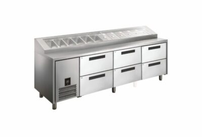 Glacian HPB2476DDD Pizza Prep with Drawers – 12 x 1/3 size pans