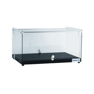 Exquisite CD35-Black One Tier Flat Glass Ambient Cake Display  Woodgrain Black Colour 35 Litre