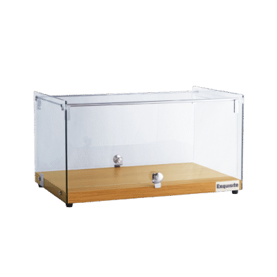 Exquisite CD35-Oak One Tier Flat Glass Ambient Cake Display  Natural Oak Colour