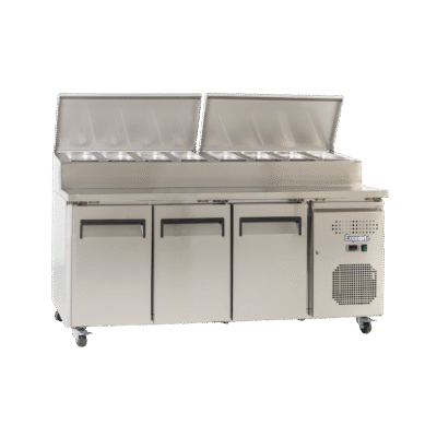 Exquisite MTC363H Three Door Stainless Steel Top Food Prep – Fits 8 x 1/3 GN Pans