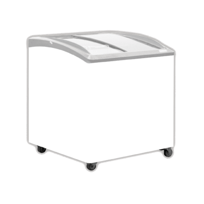 Exquisite Curved Glass Display Chest Freezers with 3 Baskets with LED