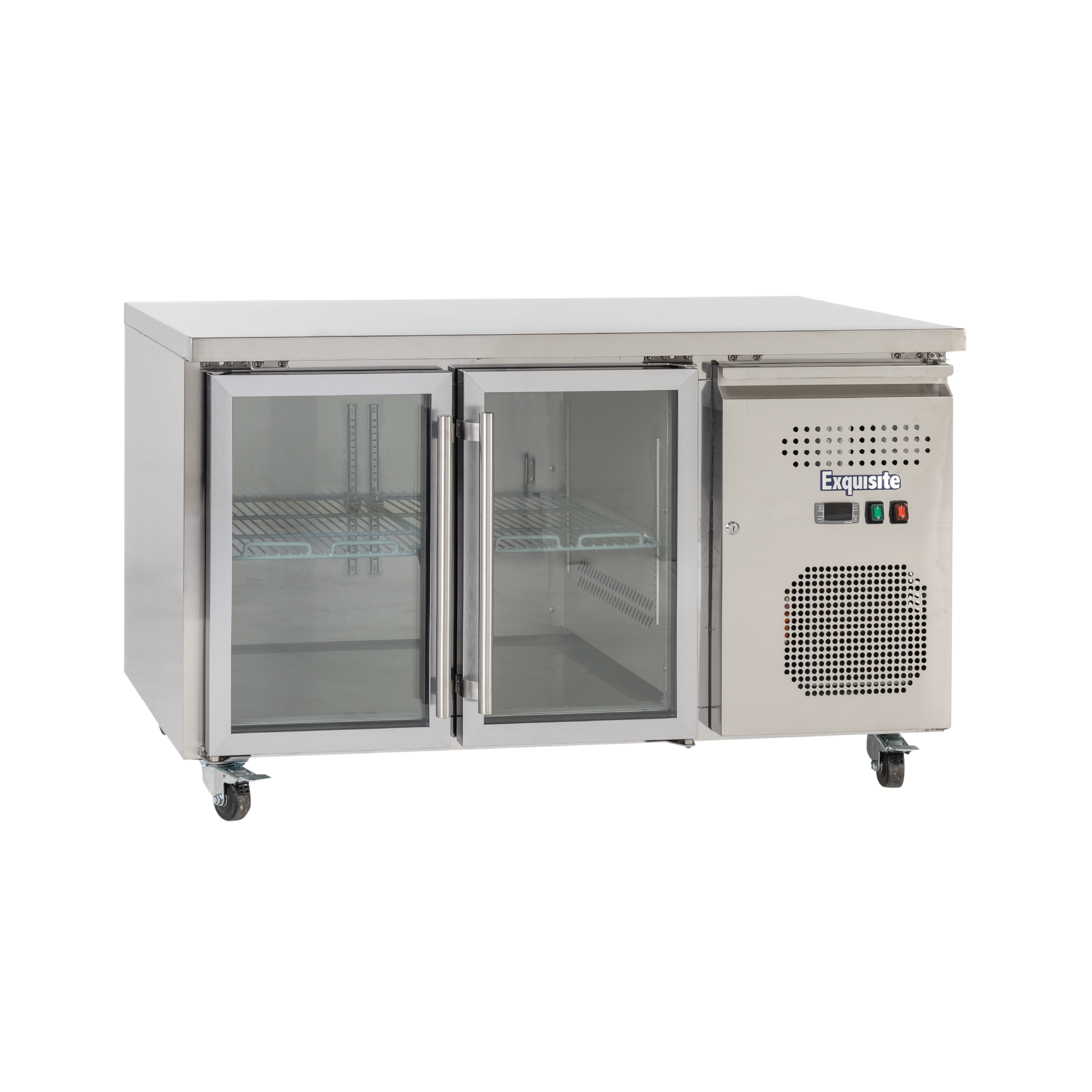 Exquisite SSC260G Two Glass Doors Underbench Storage Refrigerators Slimline 260 Litre