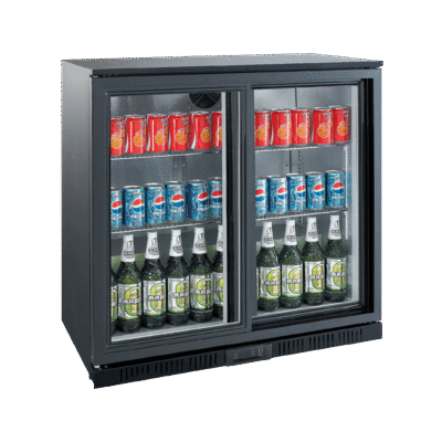 Exquisite UBC210 Two Sliding Doors Backbar Display Refrigerators 900mm Height