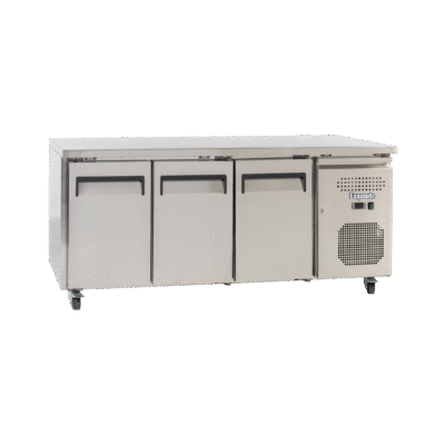 Exquisite USC400H Three Solid Doors Underbench Storage Refrigerators 465 Litre