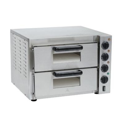 BakerMax Compact Countertop Double Deck Electric Pizza Oven EP-2T/15 – 240V, 3kW/15A