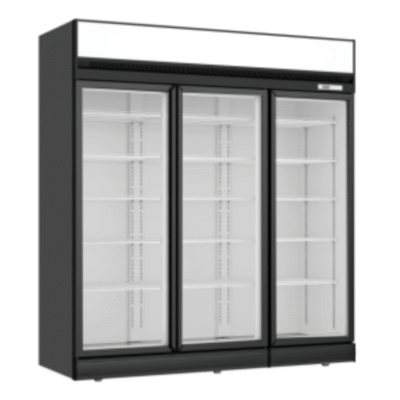 Thermaster Black Upright Three Glass Door Fridge LG-1563D