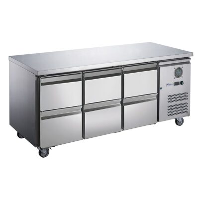 FED-X S/S Six-Door Bench Fridge with Drawers – XUB7C18S3D