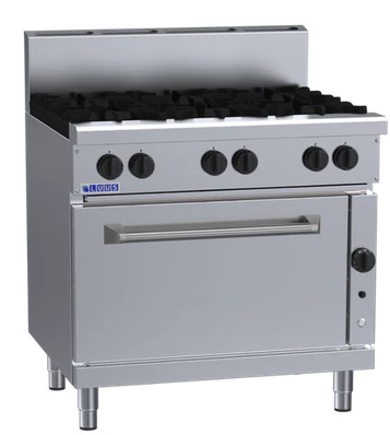 LUUS 900mm Commercial 6-Burner Range with Convection Oven