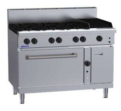 LUUS 1200mm Gas 6 Burner 300mm Chargrill Range & Convection Oven